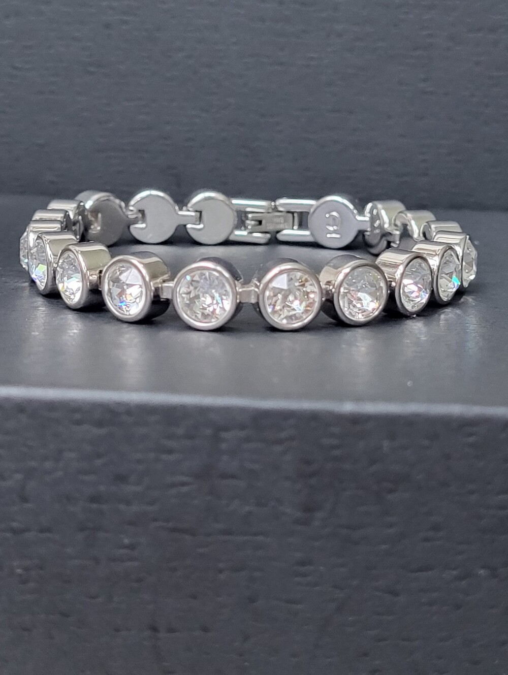 Swarovski White Clear Crystal Ice Bracelet Touchstone Crystal Rhodium Plating